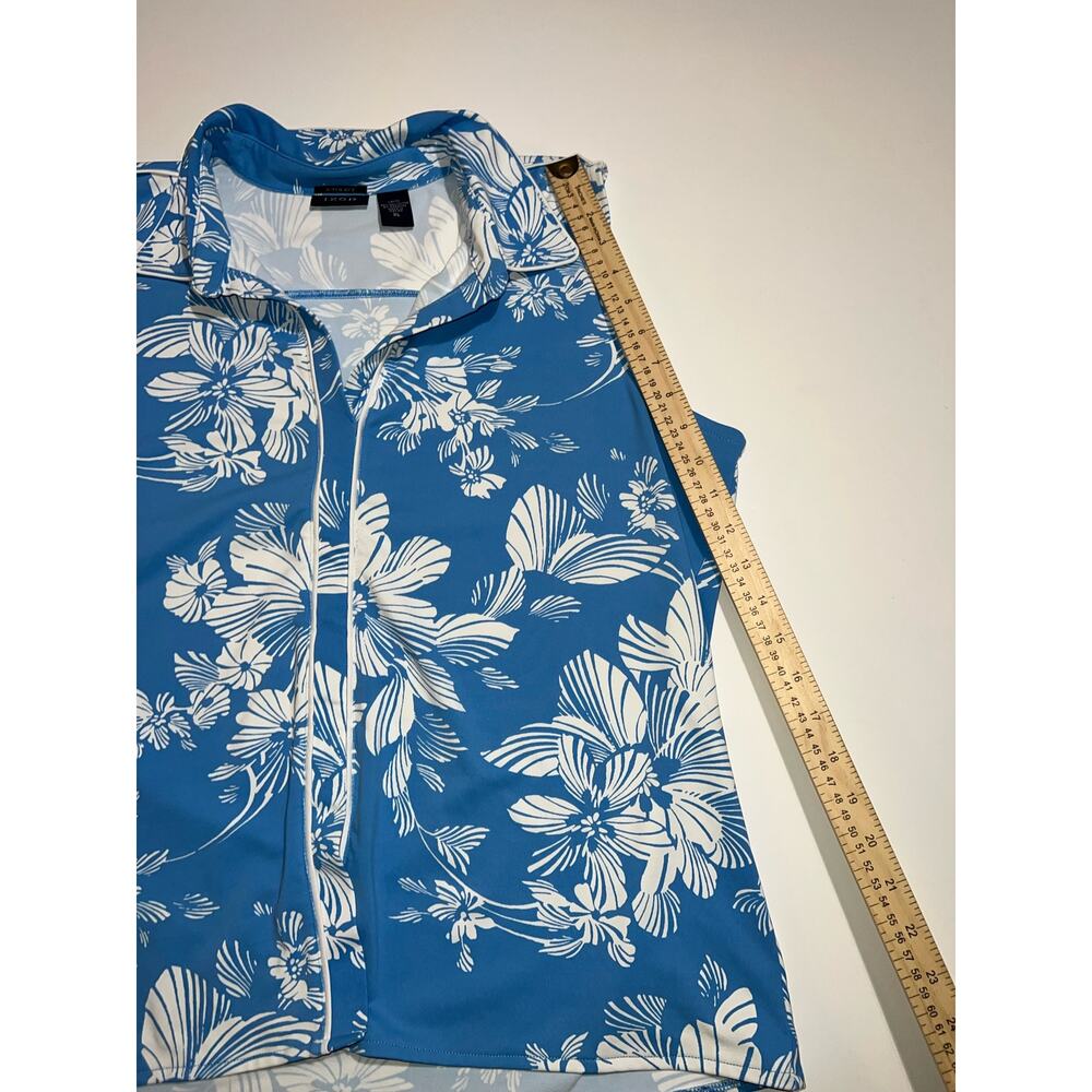 IZOD women’s x-tra dry sleeveless blue & white top - Picture 12 of 12